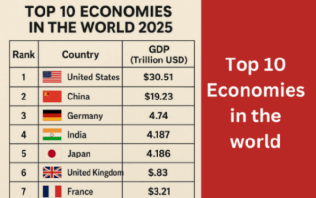 Top 10 economies in the world